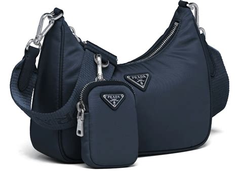 prada fabric bag navy|Navy Re.